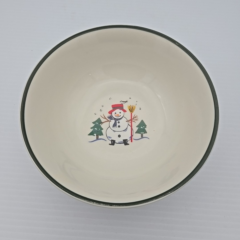 Pfaltzgraff Snow‎ Village Cereal Soup Salad Bowl Snowman Christmas 6"